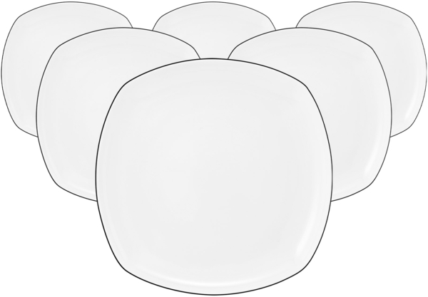 Seltmann Weiden Lido Black Line Speiseteller eckig ø 26 cm 6er Set