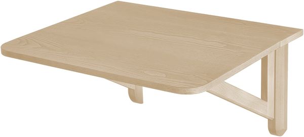 Ragaba Wandklapptisch, MDF furniert & Beine aus Eschen-Massivholz Eiche gebeizt, 60x70 cm, Naturfinish
