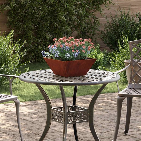 vidaXL Garten-Pflanzgefäß Rostig 35 x 35 x 15 cm Wetterfeststahl 873808