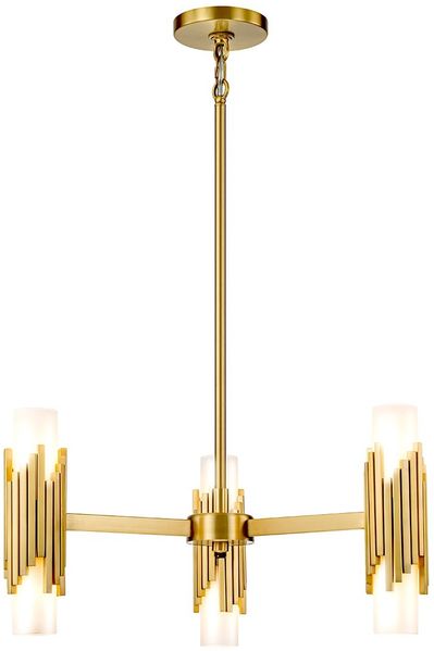 Elstead Lighting Marvele Kronleuchter 6-flammig Messing Opalglas