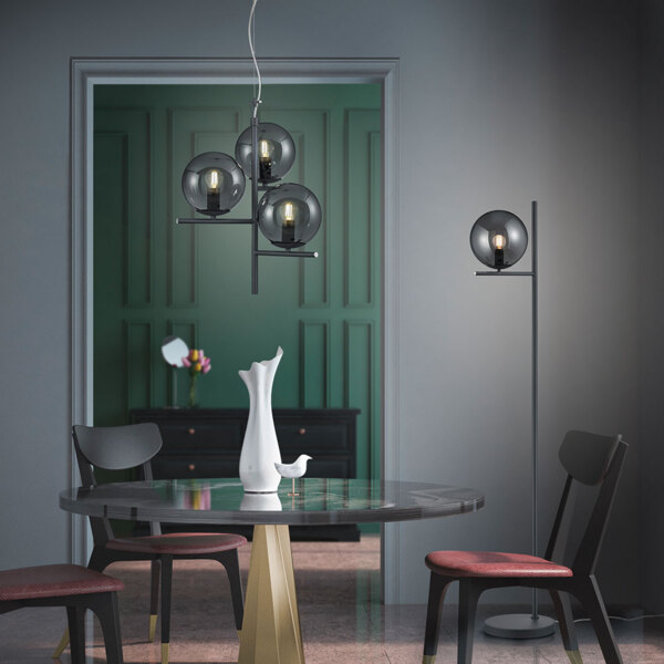 Pendellampe, Metall, Rauchglas, anthrazit, Höhenverstellbar Bild 5