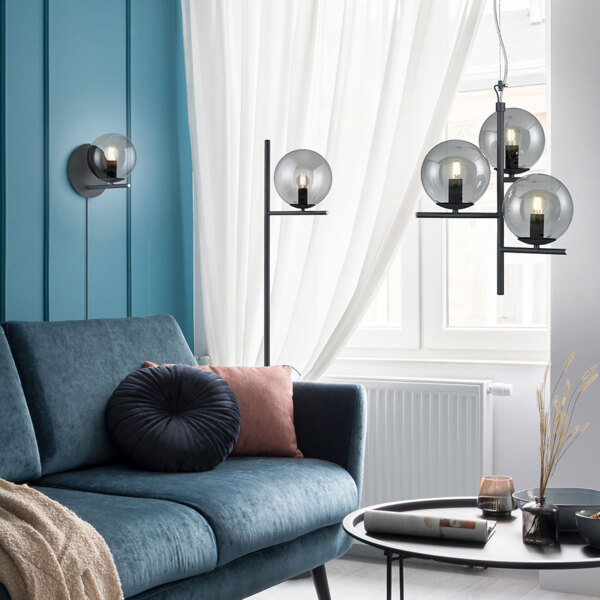 Pendellampe, Metall, Rauchglas, anthrazit, Höhenverstellbar Bild 6