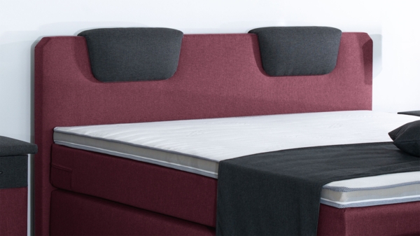 Meisterbetten Boxspringbett Iris 120x220 in WT-Coral in WT-Dunkel Grau, Matratzenbezug Nano, Komfortschaum-Topper Bild 5