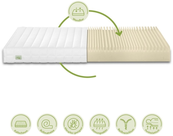Kaltschaummatratze Easy Flex, Wendematratze mit zwei unterschiedlich festen Liegeseiten, Dreamstar, 90x200 cm, 140x200 cm und weitere Größen Bild 2