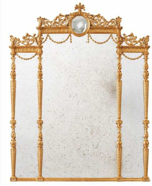 Casa Padrino Luxus Barock Spiegel Gold / Antik H. 185 cm - Barock Möbel - Made in Italy