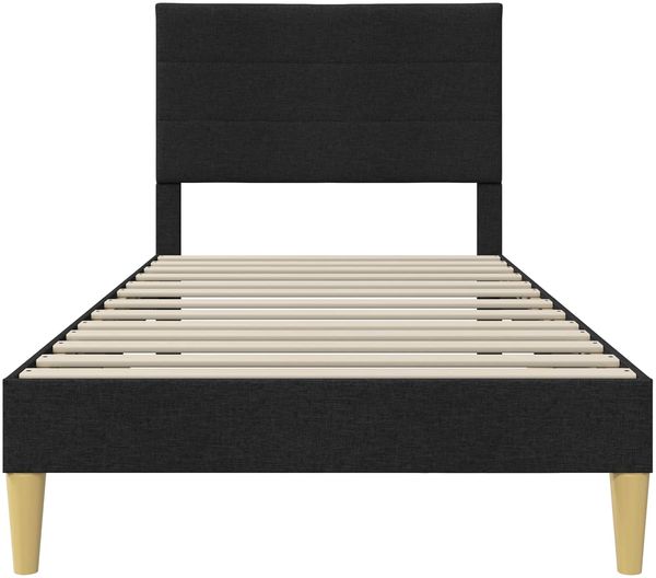 vidaXL Bettrahmen mit Kopfteil Schwarz 90 x 200 cm Stoff 42027560 Bild 4