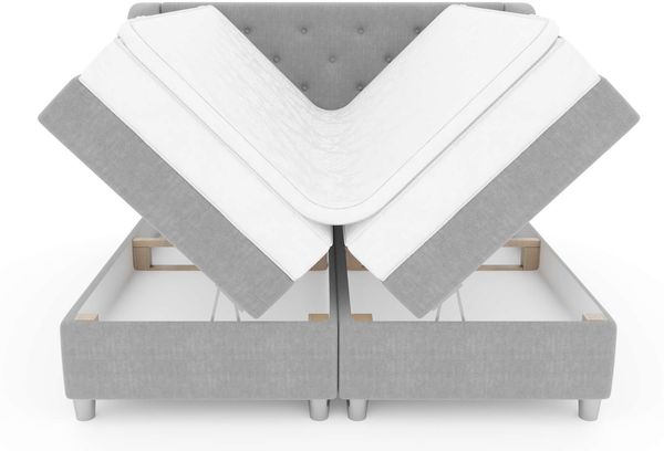 99rooms Hermes Boxspringbett 140x200 cm Strukturstoff INARI Beige Bonell-Federung Bild 7