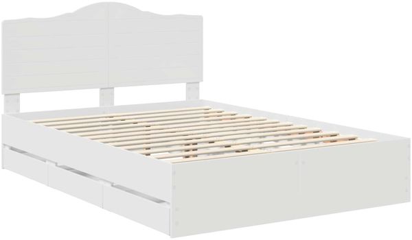 vidaXL Bettrahmen mit Schubladen Weiß 150 x 200 cm Ingenieurs Holz 3413401 Bild 4