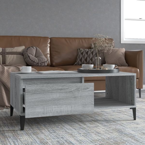 vidaXL Couchtisch Grau Sonoma 90x50x36,5 cm Holzwerkstoff 821058