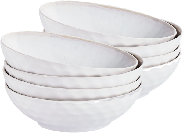 Suppenteller 8er Set SESAME Steinzeug Hellgrau