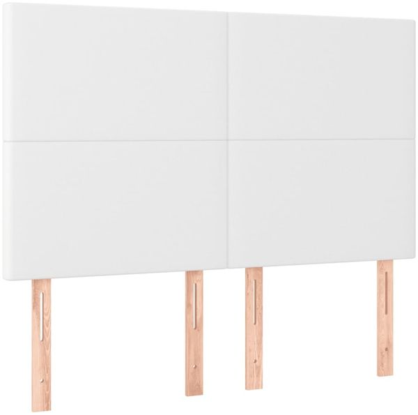 Doppelbett, Polsterbett mit Kopfteil Kunstleder Weiß 140x200 cm Bild 9