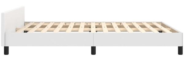 Doppelbett, Polsterbett mit Kopfteil Kunstleder Weiß 140x200 cm Bild 7