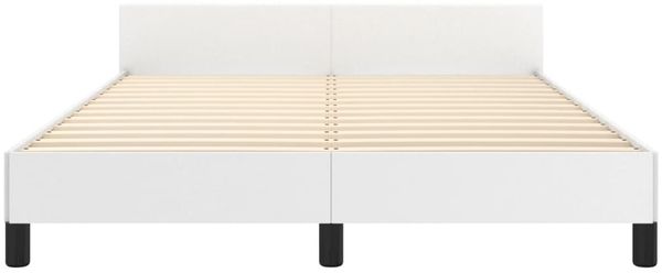 Doppelbett, Polsterbett mit Kopfteil Kunstleder Weiß 140x200 cm Bild 6