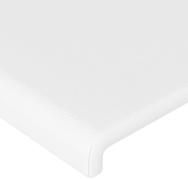 Doppelbett, Polsterbett mit Kopfteil Kunstleder Weiß 140x200 cm Bild 10
