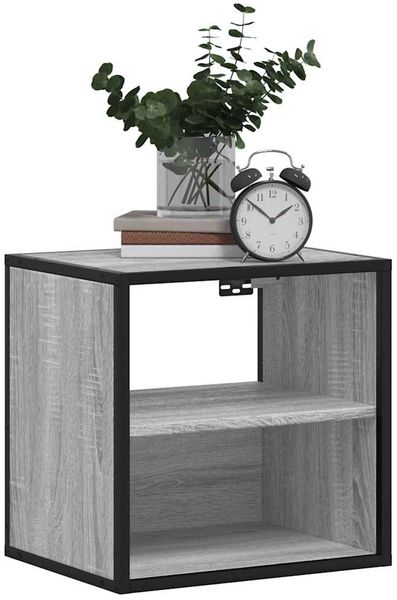 vidaXL Wand-Nachttische 2 Stk. Grau Sonoma 40x31x39,5 cm 848751 Bild 4