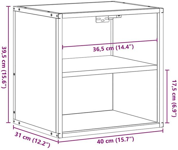 vidaXL Wand-Nachttische 2 Stk. Grau Sonoma 40x31x39,5 cm 848751 Bild 12