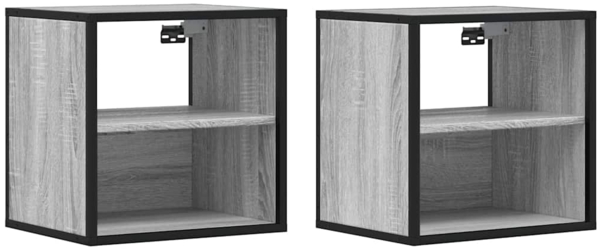 vidaXL Wand-Nachttische 2 Stk. Grau Sonoma 40x31x39,5 cm 848751