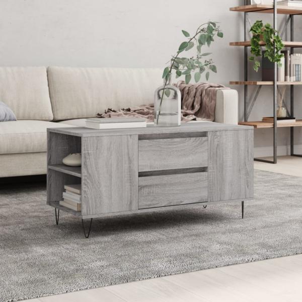 vidaXL Couchtisch Grau Sonoma 102x44,5x50 cm Holzwerkstoff 831002