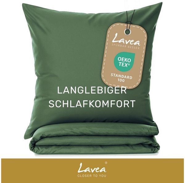 Lavea Bettwäsche Mikrofaser Bettwäsche-Sets mit Kissenbezügen und Bettbezügen, 4 teilig, Bettbezug und Kissenbezug mit Reißverschluss, weich, hypoallergen