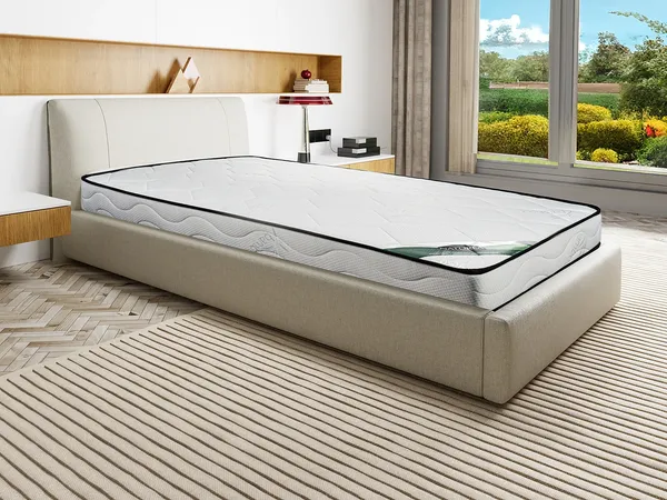 Vente-unique - KANANI Matratze Stoff Weiß - B 90 cm x H 15 cm x L 190 cm