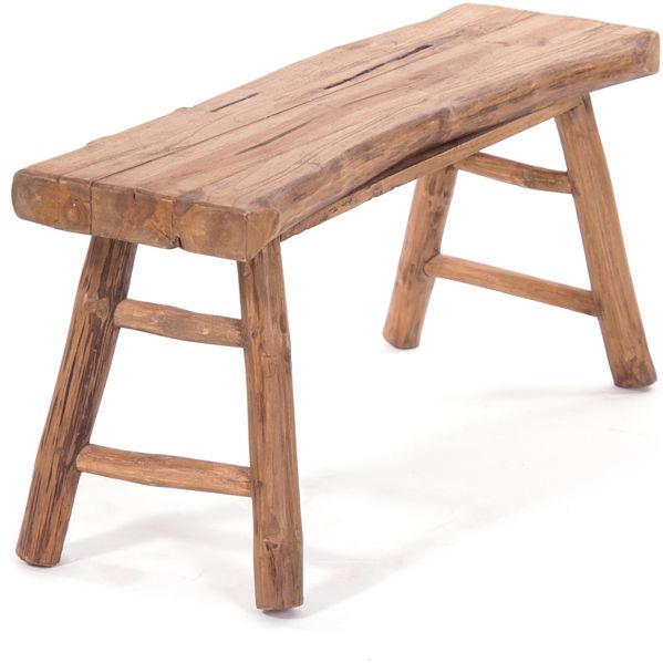 DESIGN DELIGHTS Sitzbank HOLZBANK "MALU 93", Baumkante Massivholz, 93x44 cm, Natur Sitzbank