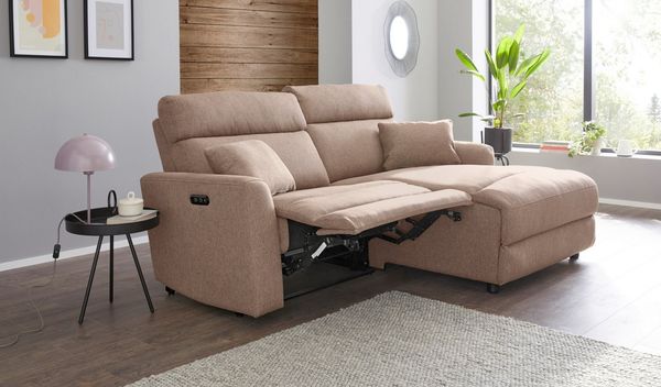 OTTO home Ecksofa JENNA L-Form, 209cm - OTTO. Verlässliche Qualität, manuelle o. elektrische Relaxfunktion, USB A/C, Struktur fein.