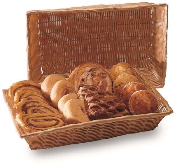 Brotkorb 41 x 28 x 8 cm Kunststoffgeflecht hellbraun 1 Stk