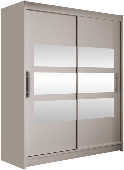 Kleiderschrank Westa VII, ohne Beleuchtung, Farbe: Cashmere / Spiegel
