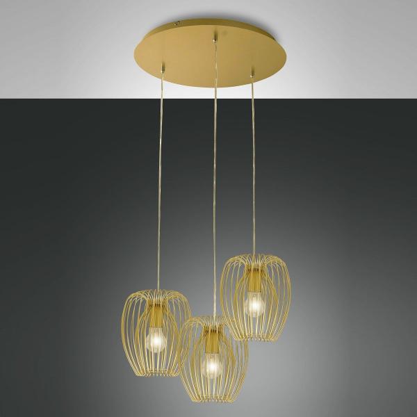 Fabas Luce 3677-47-225 Pendelleuchte Camp 3-flammig gold E27