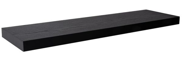 Velano - Wandregal 80x23,5 cm - Schweberegal - Hängeregal - Regalbrett - Schwarz Holz - Küchenregal - Bücherregal Kinder - Deko Wohnzimmer - Gewürzregal Wand