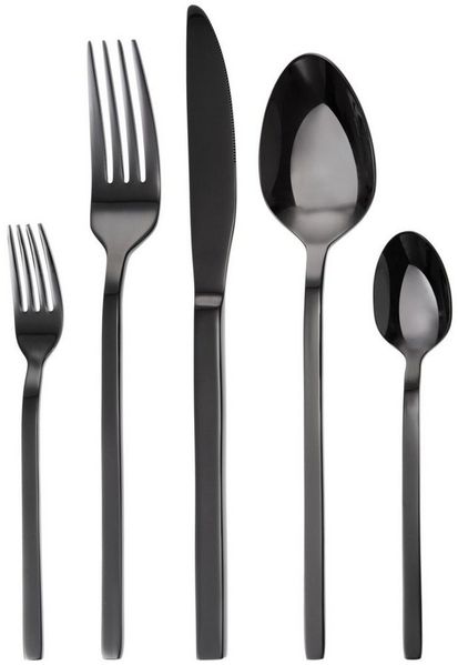 GRÄWE Besteck-Set Edelstahl-Besteckset 10-teilig, schwarz - für 2 Personen