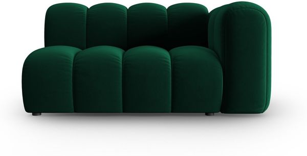 Micadoni Modulares Sofa Lupine 2-Sitzer Rechts Samtstoff Salvador Flaschengrün