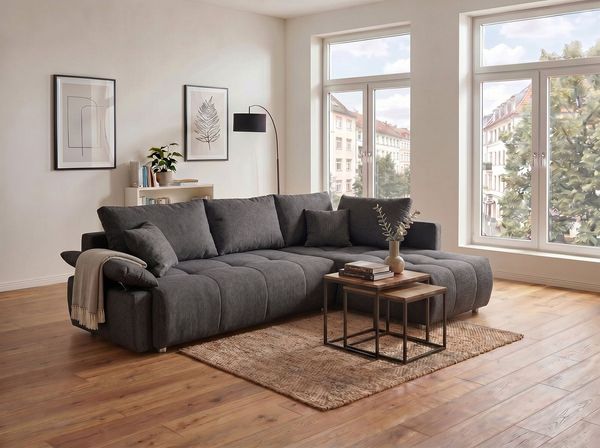 COLLECTION AB Ecksofa Funtastic, Breite 213 cm, mit Schlaffunktion, Bettkasten, Armverstellung und Bonnelfederkern
