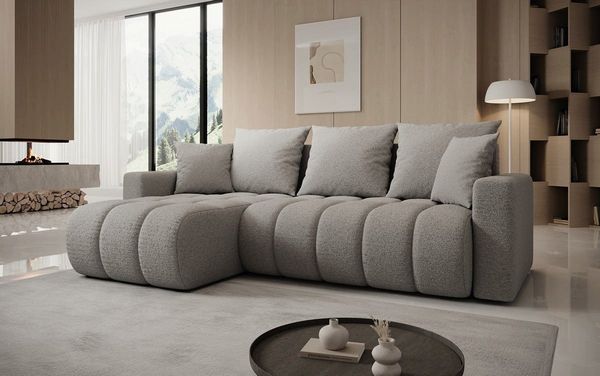 Luxusbetten24 Schlafsofa Designer Sofa Giulio L, mit Stauraum und Schlaffunktion
