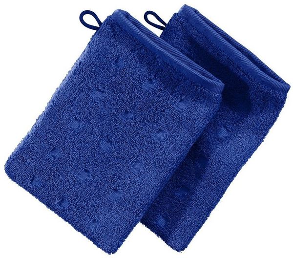 Möve Waschhandschuh Waschhandschuh 2er-Pack "Quadretti", Frottier (2-St), Walk-Frottier Uni