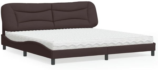 vidaXL Bett mit Matratze "Hvar" Dunkelbraun 200x200 cm Stoff 3208558