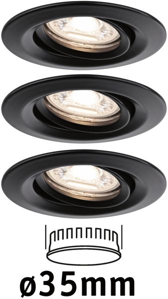 Paulmann 93083 Einbauleuchte Nova mini Coin Basisset schwarz 2700K schwenkbar