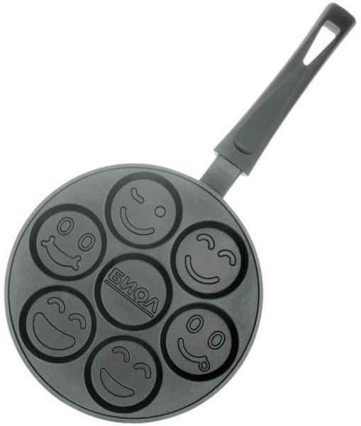 BIOL Crêpepfanne Pancake Bratpfanne Smile 24cm Pfannkuchen Antihaft, Aluminium (Spar-Set), nicht induktionsfähig