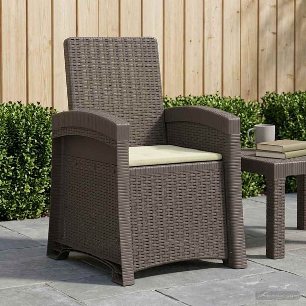 vidaXL Liegesessel Garten Rattan-Optik Hellgrau und Creme PP 8012012