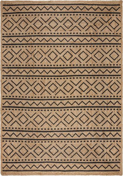 Kadima Design Nachhaltiger Jute-Teppich "Neath Scott" mit geometrischem Muster. 80x150 cm