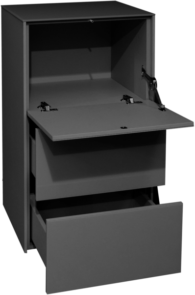 Kommode Elfi 52x42x89 Hochglanz Anthrazit/Glas Anthrazit 14794 Bild 2