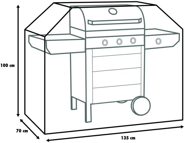 Primaster atmungsaktive Schutzhülle für Gasgrills 135x70x100 cm Grillabdeckung