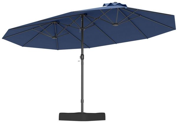 COSTWAY Sonnenschirm, LxB: 470x285 cm, Marktschirm mit Ständer, Kurbel, für Garten, Terrasse