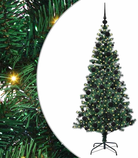 vidaXL Künstlicher vorbeleuchteter Weihnachtsbaum Grün 180 cm 3396763