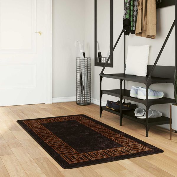 vidaXL Teppichläufer MARSA Schwarz 100 x 150 cm Polyester und PVC 42023293