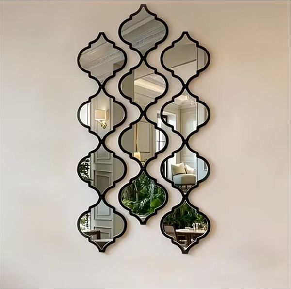 Agger 3D-Wandtattoo Spiegelaufkleber,Acrylspiegel-Set, Wandtattoo Selbstklebend Spiegel (10 St), Wand Dekoration horizontal und vertikal hängbar, Wohnzimmer