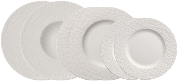 Villeroy & Boch Manufacture Rock Teller-Set 6-teilig weiß