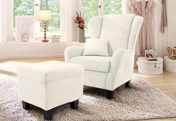 Home affaire Ohrensessel Oliver, B: 92 cm, Sitzhöhe: 41 cm, 1 Zierkissen