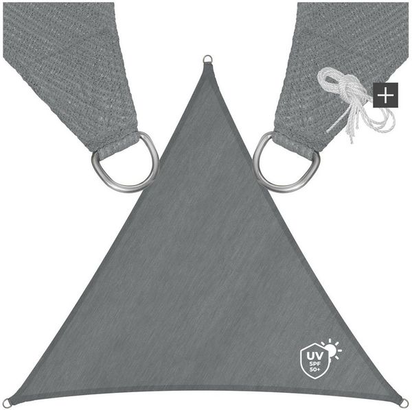 tectake Sonnensegel, (Set, 3,6 x 3,6 m), rechteckig mit UV-Schutz 50+