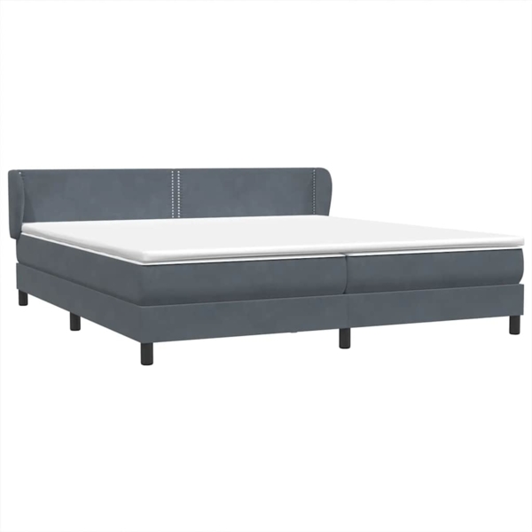 vidaXL Boxspringbett mit Matratzen Dunkelgrau 200x210 cm Samt 3317458 Bild 3